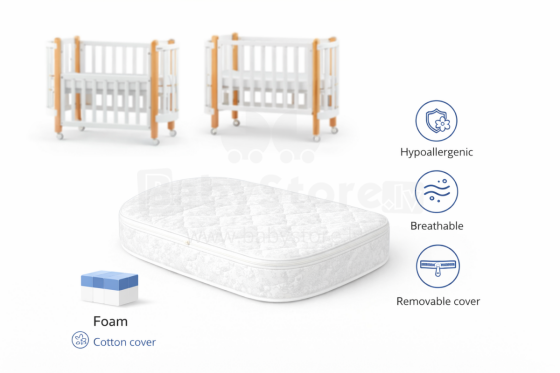 La Bebe™ Nika Bed Art.288287 Children's foam mattress 60x95x5cm (Compatible with Ingvart)