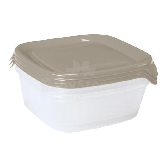 Food container set 3 pcs. square 3x0.8L Fresh&amp;amp;Go beige