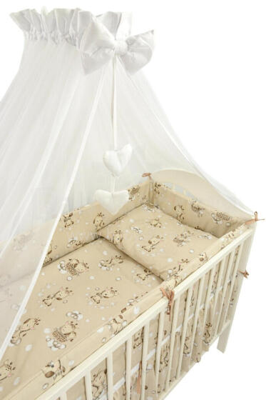 Bedding set - 6  parts - 120/90/360 - GIRAFFE - BEIGE