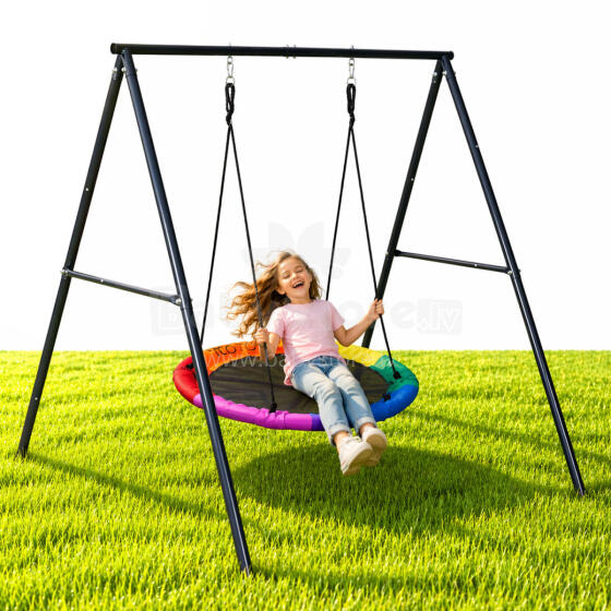 Bērnu dārza šūpoles stārķa ligzda 100 cm tērauda rāmis ECOTOYS
