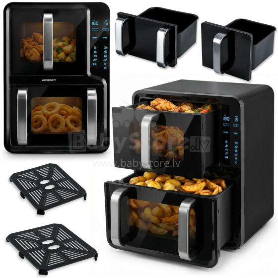 Vertikāla divkameru eļļas brīva friteze 12 l gaisa friteze Berdsen 2800W BD-664