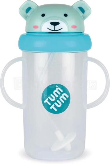 Tum Tum Baby Cup Art.288465 Bear Pudelīte ar  salmiņu  no 6 +mēn, 300 ml