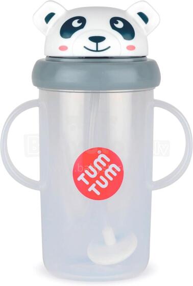 Tum Tum Baby Cup Art.288478 Panda Pudelīte ar  salmiņu  no 6 +mēn, 300 ml