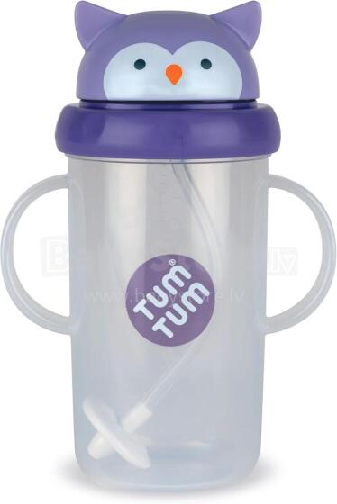 Tum Tum Baby Cup Art.288479 Owl Pudelīte ar  salmiņu  no 6 +mēn, 300 ml