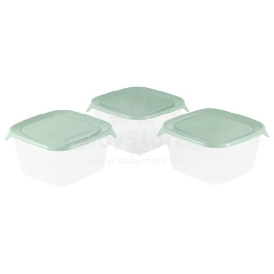 Food container set 3 pcs. square 3x1.2L Fresh&amp;amp;Go green