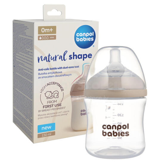 CANPOL 35/400 Natural Shape Bottle with Two-Stage Nipple 150ml