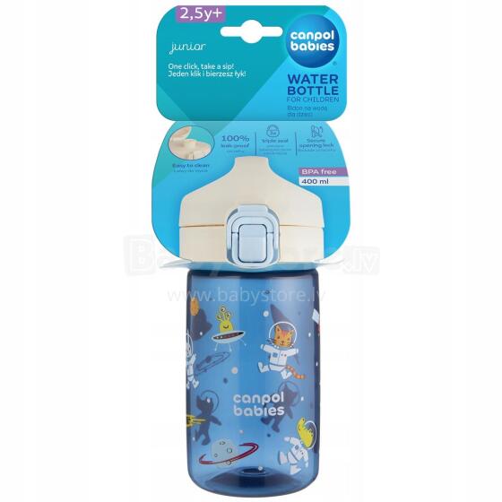 CANPOL 56/624_blu Water Bottle for Children from 2.5 Years Old JUNIOR Blue