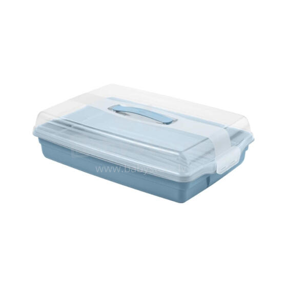 Cake transport box rectangular 45x29.5x11.1cm blue