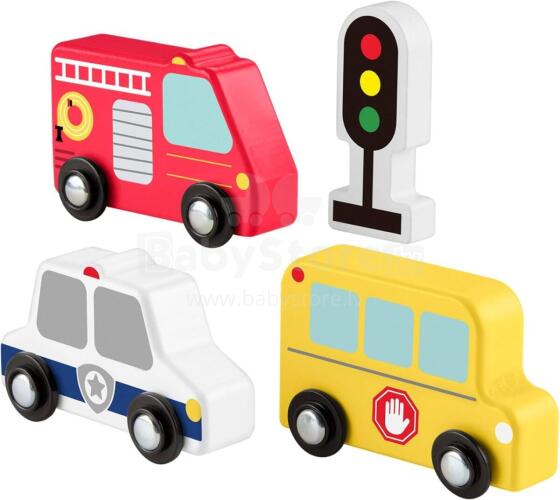 Fisher-Price puidust autod ja valgusfoor