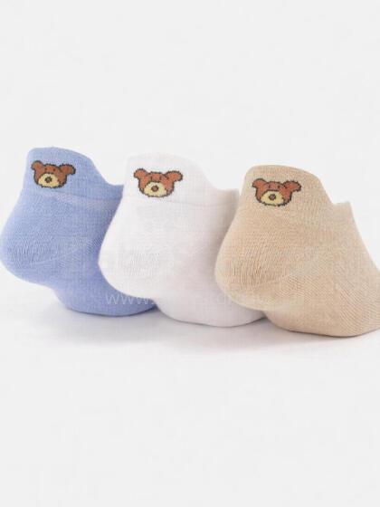 NOVITI ST079-B-01 Cotton ankle socks for boys with a bear 15/18