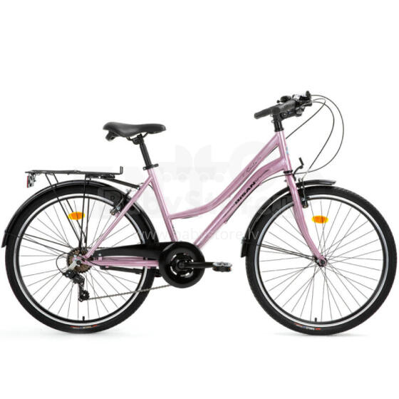 Pilsētas velosipēds Bisan Smile Powder Pink (Rata izmērs: 26 Rāmja izmērs: 17)