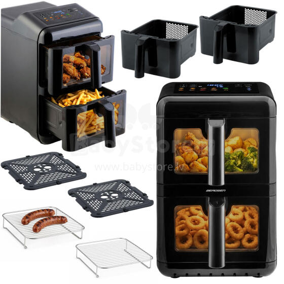 Vertikāla divkameru eļļas brīva friteze 11.6 l gaisa friteze Berdsen 3000W BD-663