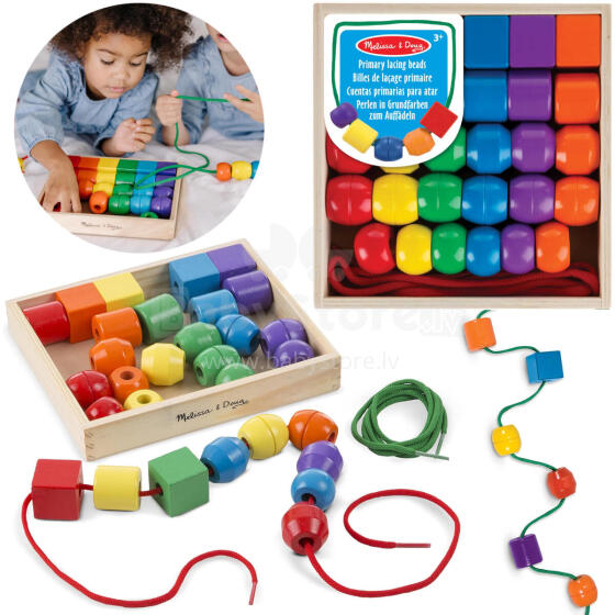 DREWNIANE KORALIKI JUMBO 32 ELEMENTY