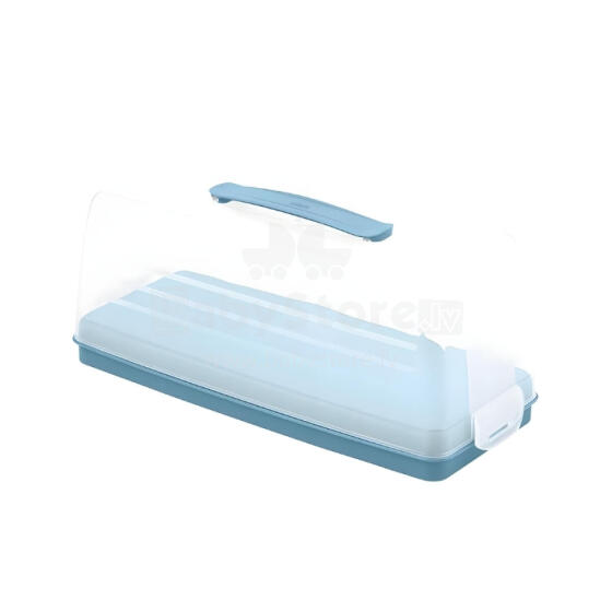 Cake transport box rectangular 35.5x15x14.2cm blue