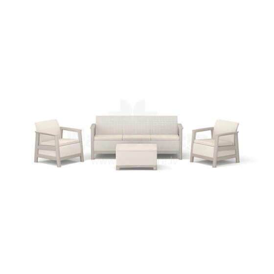 Garden furniture set Scandi Linea 3 Seater Set pebble grey/light beige