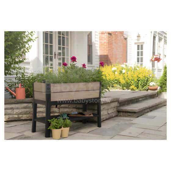 Flower pot Deco Elevated Garden Bed 48L Walnut