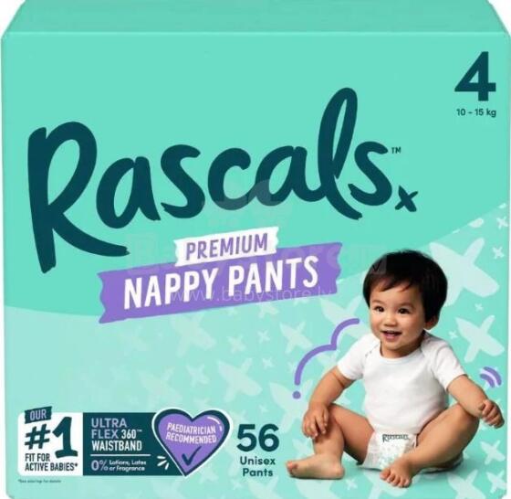 RASCALS diapers-pants, size 4, 10-15 kg., 56 pcs.