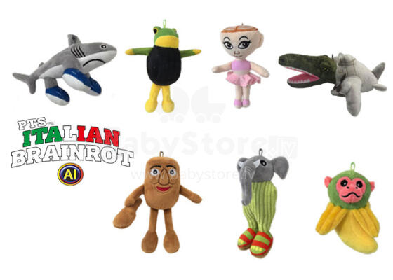 ITALIAN BRAIN ROT AI plush toy, 28 cm, assort., BRT005