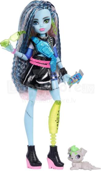 Monster High Frankie Stein lelle – īss džemperis, ādas svārki, Watzie un aksesuāri