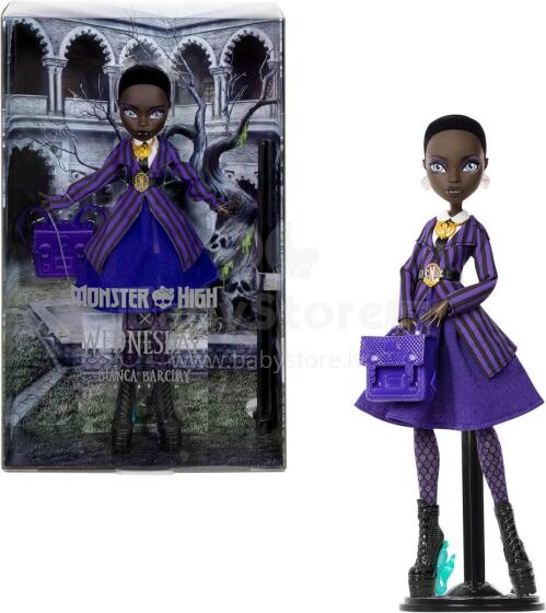 Monster High x Wednesday Bianca Barclay Doll – Nevermore Academy Look with Siren Amulet, Backpack & Stand