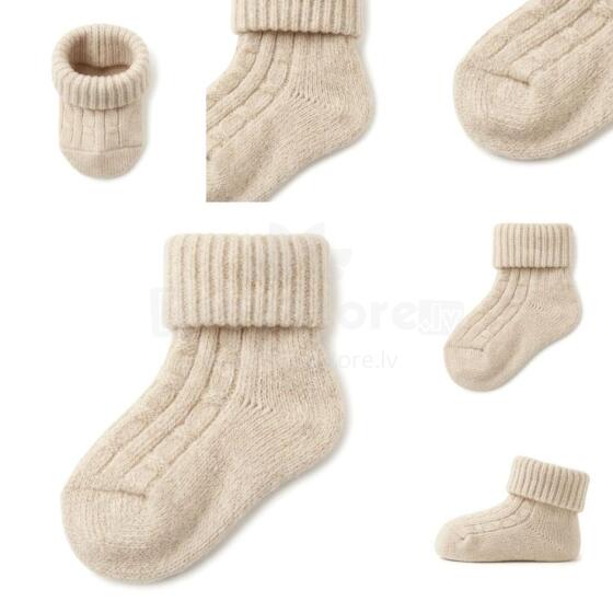 La Bebe™ Lambswool Natural Eco Socks Art.289444 Dabīgas vilnas adītas bērnu zeķītes