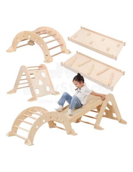 Viga Home Playground 3in1: Pikler Triangle, Rocker, and Slide