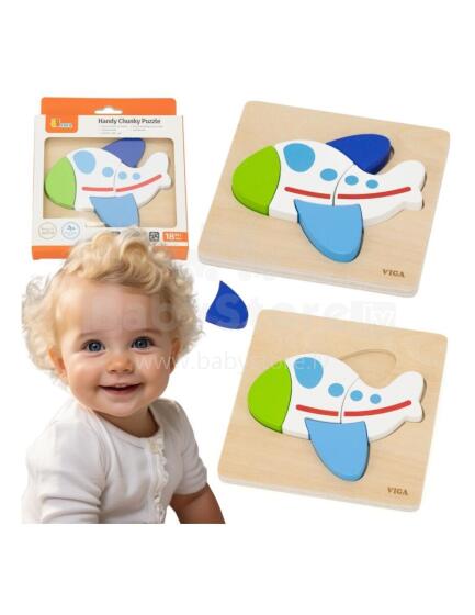 VIGA Wooden Puzzle – Colorful Airplane