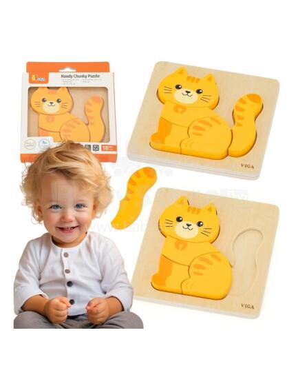 VIGA Wooden Puzzle - Ginger Cat