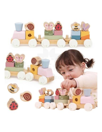 VIGA Wooden Spring Educational Train 18 Pieces