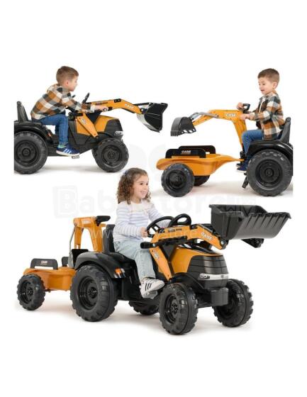 FALK Pedal Tractor Case CE with Backhoe Loader and Trailer 3-7 years