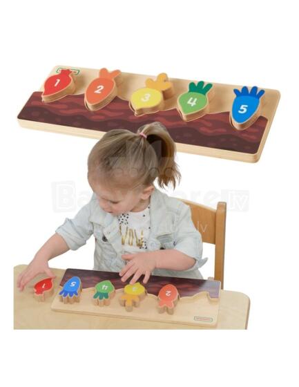 MASTERKIDZ Wooden Educational Garden Bed Numbers, Colors, and Vegetables