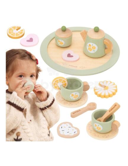 VIGA Wooden Spring Tea Set - 15 pieces