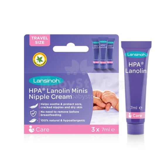 Lansinoh HPA® Lanolin Minis Nipple Cream Art.10234 Крем с ланолином для сосков,3x7 мл,
