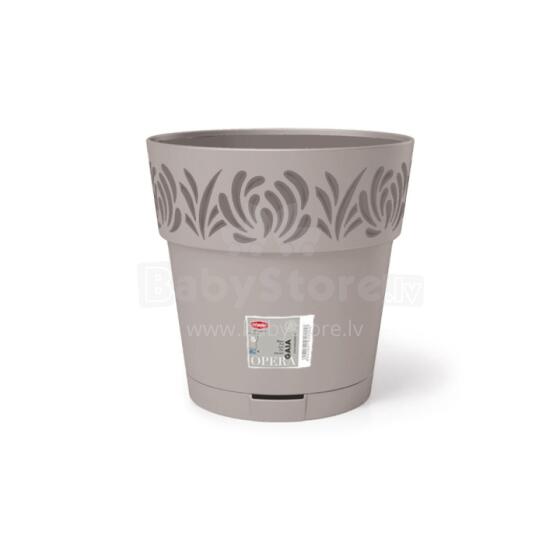 Flower pot with tray Gaia &Oslash;30x29cm light gray