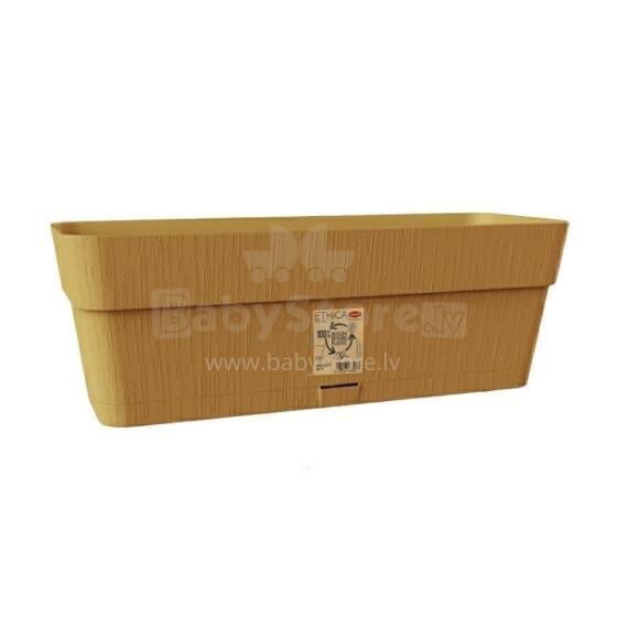 Flower box with tray Ethica 30x13x12cm mustard yellow