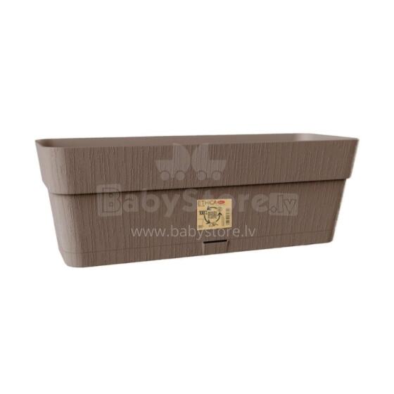 Flower box with tray Ethica 50x18x17cm brown