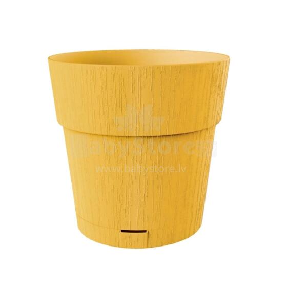 Flower pot with tray Ethica &Oslash;25x25cm mustard yellow