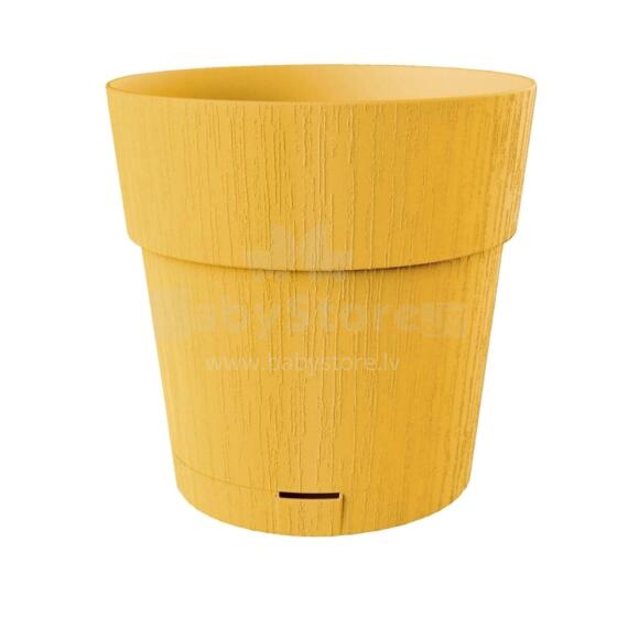 Flower pot with tray Ethica &Oslash;30x29cm mustard yellow