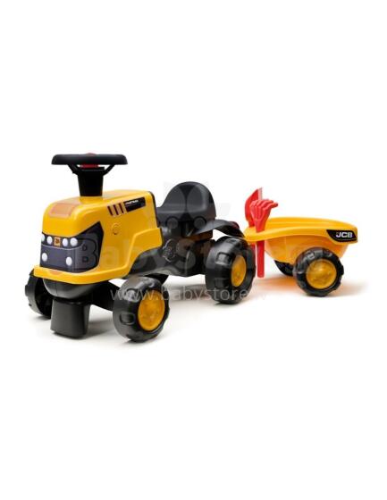 FALK Ride-On Tractor JCB Fastrac with Trailer, Shovel, and Rake for 1-3 Years Old