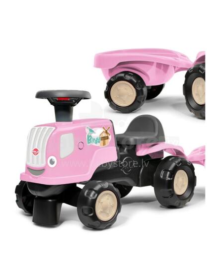 FALK Ride-On Tractor with Trailer Birdy Farm Pink 1-3 Years
