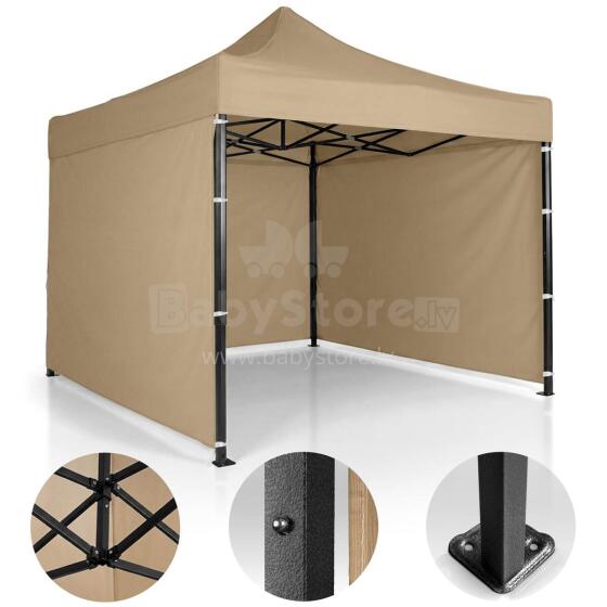 Dārza paviljons 3 sienas 3 x 3m bēšs plāns
