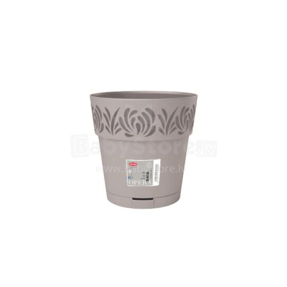 Flower pot with tray Gaia &Oslash;20x19cm light gray
