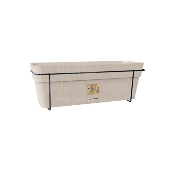 Balcony set with automatic watering system and metal support 50x18x17cm white