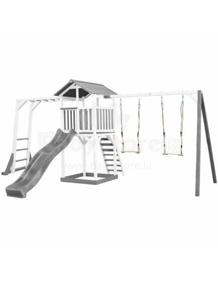 AXI Wooden Playground with Double Swing, Climbing Ladders, and Slide XLL