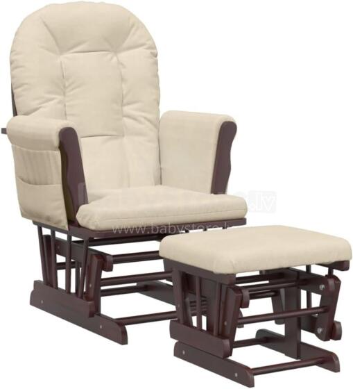 Bebe Basic Rocking Chair with Stool Art.290059 Cream/Brown Šūpuļkrēsls