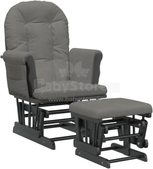 Bebe Basic Rocking Chair with Stool Art.290060 Darkgrey Šūpuļkrēsls