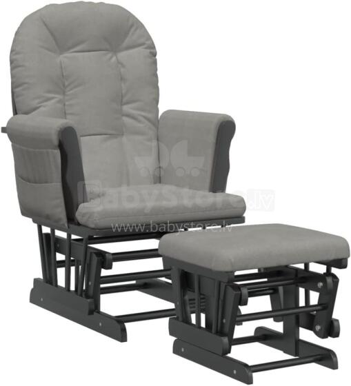 Bebe Basic Rocking Chair with Stool Art.290061 Lihgtgrey Šūpuļkrēsls