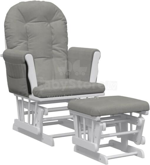 Bebe Basic Rocking Chair with Stool Art.290062 Lihgtgrey Šūpuļkrēsls