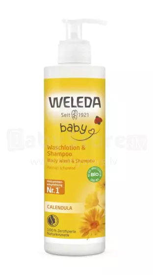 Weleda Calendula Shampoo/Body Wash Art.9026 Kliņģerīšu šampūns un dušas ziepes 400ml