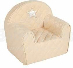 Vaikiškos minkštos medvilnės kėdė / sofa „Klups Stars Beige“